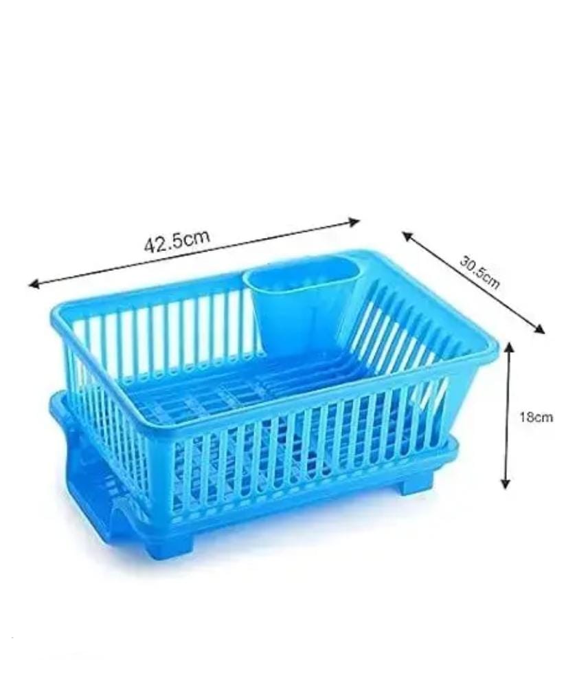 VIRGIN PLASTIC BLUE DISH DRAINER BASKET