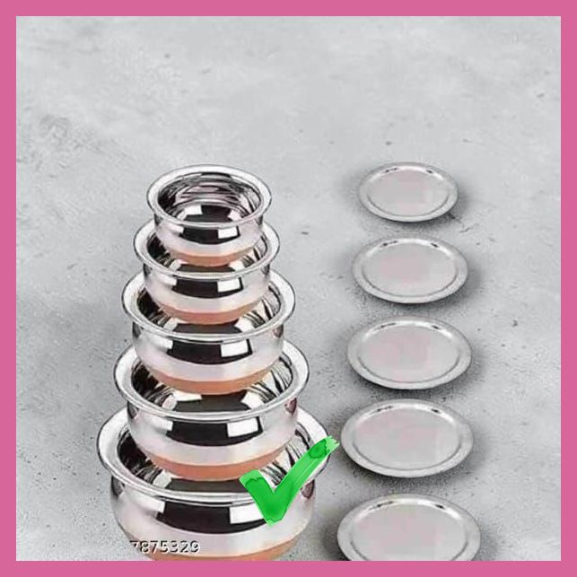 COPPER BASE HANDI WITH LID 5PCS ( 8 - 12 )